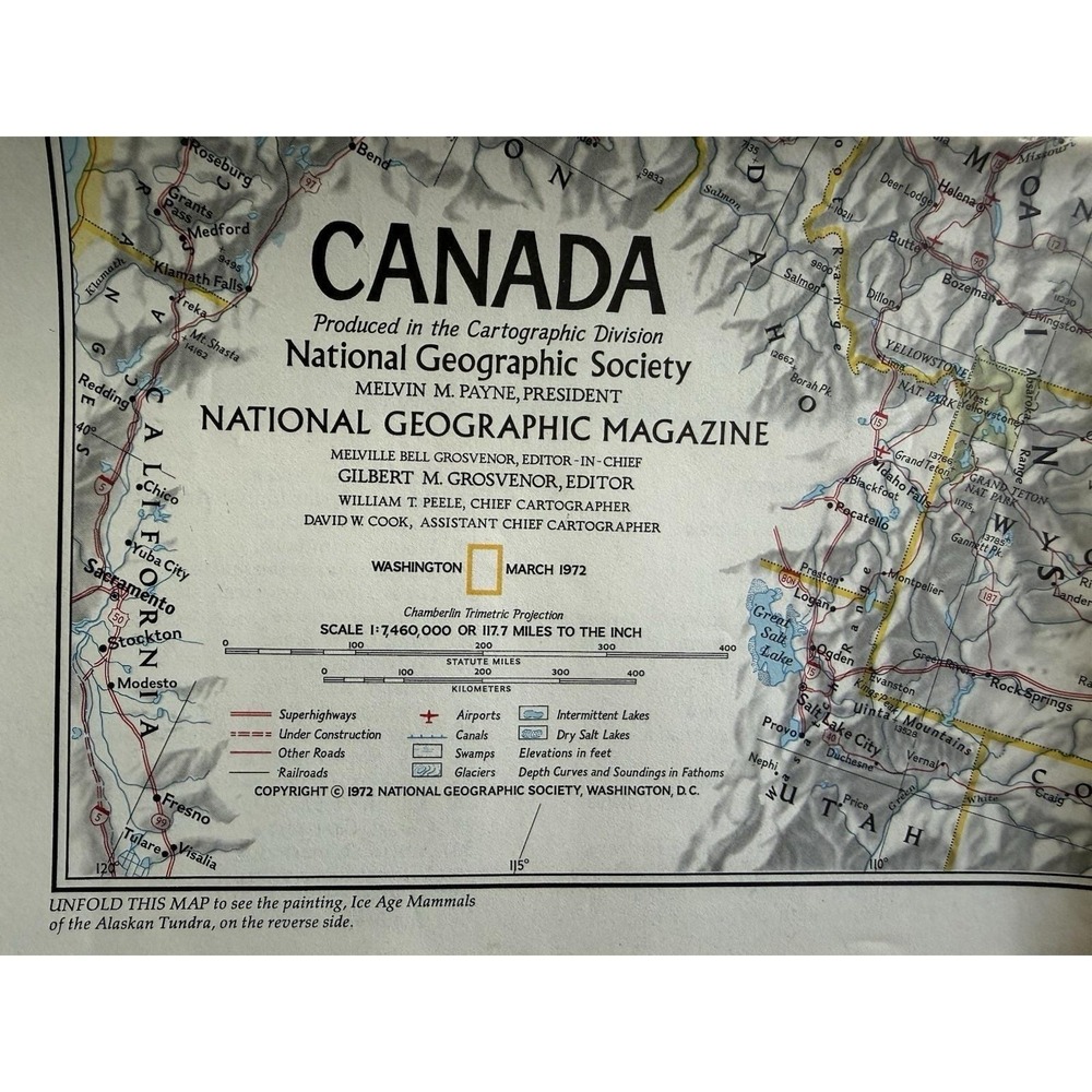 National Geographic Society ~ March 1972 Map of Canada